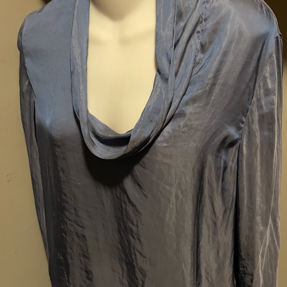 Raquel Allegra French blue high low tunic blouse